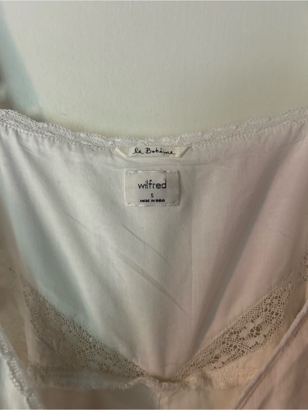 Wilfred La Bohème 100% Linen White Wrap Midi Dress | Lace Trim | Size S - Picture 4 of 7